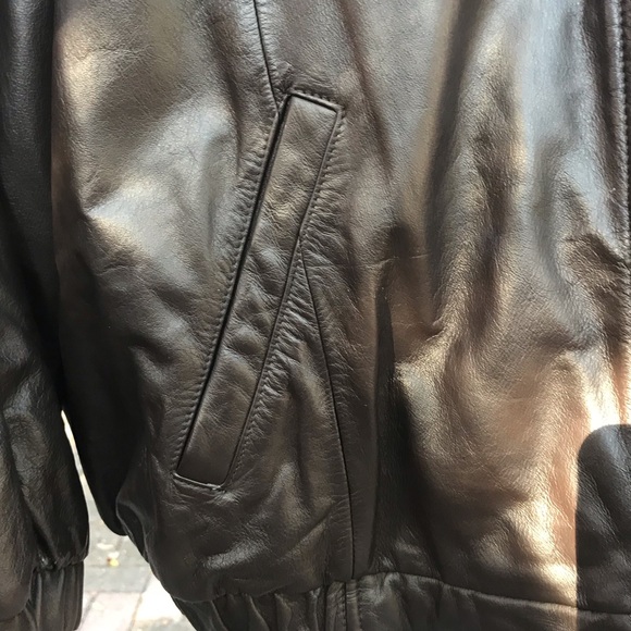 Genuine Dark brown zipped leather jacket - Picture 3 of 6
